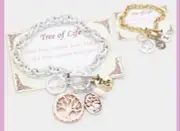 Statement Bracelet Charm Chain Toggle Link Tree Of Life Metal New Fashion