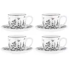 4pc Ashdene Queen Bee Tea/Coffee Latte Mug Cup & Saucer Set Fine Bone China