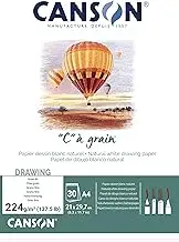 Canson CA Grain 224 GSM Drawing Pad, Size A4 (30 Sheet)