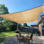 SUNLAX Sun Shade Sail 8' x 16' Sand Rectangle Canopy Sail Shade Cover UV Bloc...