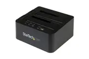 StarTech.com Standalone Hard Drive Duplicator, External Dual Bay HDD/SSD Cloner/Copier, USB 3.1 to SATA Drive Docking Station, D