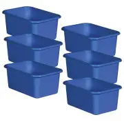 Teacher Created Resources Plastic Storage Bin Small 7.75" x 11.38" x 5" Blue