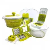 MegaChef MG-SALAD-SPINNER-MULTI-SLICER-DICER 10-in-1 Multi-Use Salad Spinning...