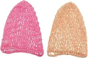 SHERCHPRY 2Pcs Long Crocheted Hair Nets for Soft Mesh Hair for Sleeping Keeping Long Hair Neat and Tangle Women