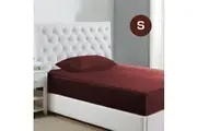 Burgundy 1000TC Silk Silky Feel Satin Fitted Sheet+Pillowcase