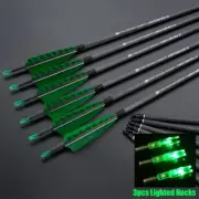 6PACK Archery 32" Carbon Arrows SPINE 400 for Hunting Target & 3pcs Lighted Nock