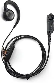 PROMAXPOWER 1-Wire C-Shape Swivel Earpiece with PTT Mic for Motorola Two-Way Radios XPR3000, XPR3300e, XPR3500e, DP3441, DEP550, MTP3550, XiR-P6628