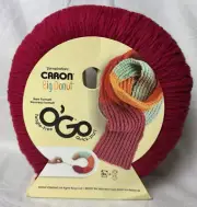 Brand New Yarnspiration CARON Big Donut O'Go Tangle Free Quick Start FIREBERRY !