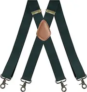 [JFFCESTORE] Men's Suspenders Heavy Duty 4 Hook Suspender Adjustable Elastic Braces 1.4 Inch Wide for Big and Tall Men