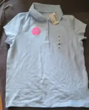 The children Place Girl medium uniform blouse polo Sky blue