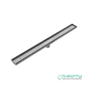 NERO TILE INSERT V CHANNEL FLOOR GRATE 50MM OUTLET WITH HOLE SAW GUN METAL