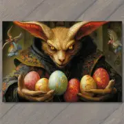 FLATCARD Evil Goat Horned Figure Easter Egg Ominous Mythical Horror Fantasy