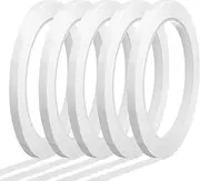 uxcell Whiteboard Tape 6mm x 66m Pinstripe Graphic Chart Line Grid Marking Tapes for Classroom Office Dry Erase Board Art, White, Pack of 5