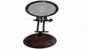 Vintage Brass Magnifying Glass Magnifier Desk Top Table Top Wooden Stand Antique