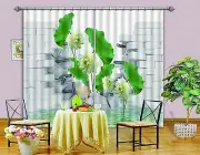 3D Lotus leaf 6 Blockout Photo Curtain Printing Curtains Drapes Fabric Window AU