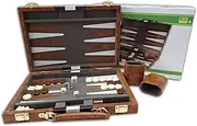 46cm Brown and White Backgammon Set