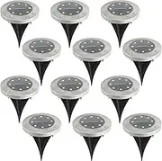 12PCS Solar Powered 12 LED Inground Recessed Light Garden Outdoor Deck Path Way Outdoor Solar Garden Lights Pathway Lights Outdoor Solar Ground Lights