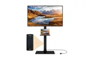 Costway Universal Floor TV Stand w/Power Outlet Tilt & Height Adjustable TV Stand Mount Bracket