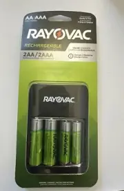 Rayovac Rechargeable Battery Charger with 2AA / 2AAA Batteries Charges up to 4