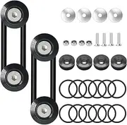 Bumper Quick Release Quick Release Bumper Clips Front Rear Bumper Fastener Kit Compatible for Universal Car Bumper (Black 4 x Release Tabs with 12 x O-Ring Fastener