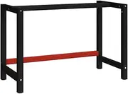 Work Bench Frame Metal 120x57x79 cm Black and Red,Table Legs 8.9KG-147928