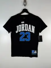 BNWT Jordan Kids Boys Crewneck Logo Jumpman #23 Graphic T Shirt Black Sz M 10-12