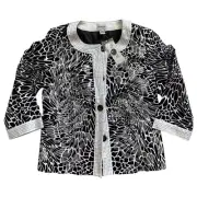 NEW CHICO’S Woman’s 3/4 Sleeve Sequined Front Benetta Jacket Blazer Black Sz 1