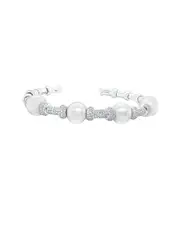 Diana M. Fine Jewelry 18K 1.90 ct. tw. Diamond & 11.5mm Pearl Cuff