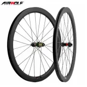 AIRWOLF Disc Brake Road Bike Carbon Wheels Novatec 411/412 Bicycle Rimset 25mm