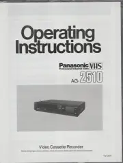 Panasonic AG-2510 Video Cassette Recorder VCR OPERATING INSTRUCTIONS NEW EXTRAS