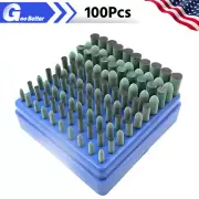 100x Rubber Grinding Head Polishing Burr Bit Mounted Kit For Dremel 1/8" Shank