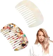 Gjinxi 2PCS Hair Combs For Women, Dandruff Comb, Wide Tooth Combs, Travel Mini Comb, Hair Combs For Styling, Hair Detangler Brush, Anti-Static Small Acetate For Curly Wavy Daily Hair Care Wet Dry