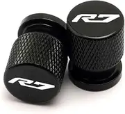 Wheel Tire Valve Stem Caps Airtight Covers Compatible with YZF R7 YZFR7 YZF-R7 All Year(Black)