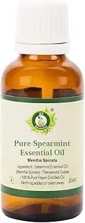 R V Essential Pure Spearmint Essential Oil 30ml (1.01oz)- Mentha Spicata (100% Pure and Natural Steam Distilled)
