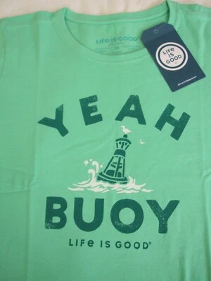 LIFE IS GOOD NWT Yeah Buoy Boating Boat Lake SS TShirt Womens Size Medium M NEW