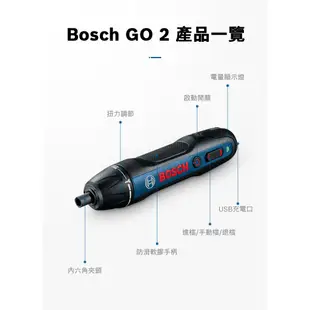 博世 BOSCH GO 2 起子機 6檔扭力切換 3.6V 電子剎車 機械離合器 螢宇五金