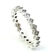 Pandora Sterling Silver With CZ Alluring Square Eternity Ring 190944CZ-54 - 7