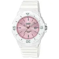 在飛比找森森購物網優惠-【CASIO 卡西歐】指針錶 橡膠錶帶 防水100米 白色粉