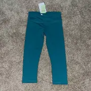 Fabletics Gia Powerlite Solid Teal Tight Cropped Capri Leggings Size XXS Pockets