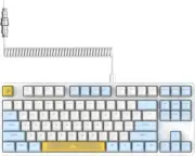 AK873 Gaming Keyboard,Rainbow Led Backlit,Hot-Swappable Blue Switch,PBT