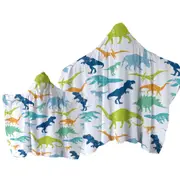 Worn Multi Colored Dinosaurs Towel with Hood