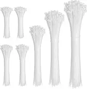 Cable Zip Ties,600 Piece Self-Locking Nylon CableTies,Assorted Sizes 4+6+8+10+12-Inch,Multi-Purpose Wire Management Plastic Ties,Perfect for Home,Garden,Office,Travel and Workshop.White
