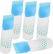 Mikinona 5 Pack Hair Dye Bottles Scale Salon Applicator Comb Hair Mixing Plastic Bottles Versatile Hair Oil Dispenser for Home Salon Use