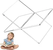 X-Shaped Clear Book Stand, Acrylic Display Holder | Functional Cornered Stand for Books, Bibles, and Recipes | Modern Transparent Book Rack for Church, Study Desk, Art Display, or Kitchen