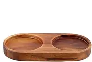 Salt and Pepper Mill Tray, Wooden Shaker Holder, Dining Table Protector, Elegant & Sturdy Design, Perfect for Organizing Grinders Under 2.4 Inches, Ideal Kitchen Accessory