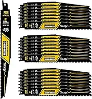 TOLESA 9 Inch 6/12 TPI Reciprocating Saw Blades for Wood and Nail-Embedded Wood Demolition, 5 Pack Bi-Metal Reciprocating Saw Blade for Fast & Smooth Cutting