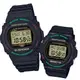 【CASIO】G-SHOCK+BABY-G 聖誕風格圓框電子對錶-黑(DW-5700TH-1+BGD-570TH-1)