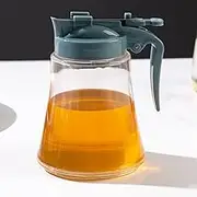 Press-On Honey Dispenser, 360 ml Honey dispenser Drip-Free，Automatic Open and Close Flip-Top Oil Dispenser Vinegar Dispenser, Honey Jar