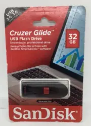 SanDisk Cruzer Glide USB 2.0 Flash Drive 32GB Memory Brand New