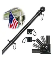 Flag Pole for House, 5 FT Heavy Duty Tangle Free Pole Kit for House with...
